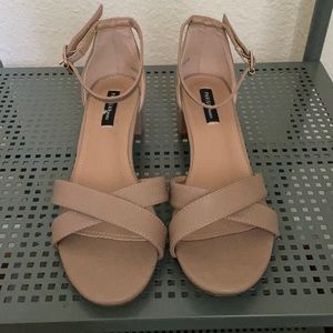 Nude Block Heels